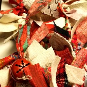 5 foot Jingle Bell Boho Farmhouse Rustic prim Christmas Garland Fireplace